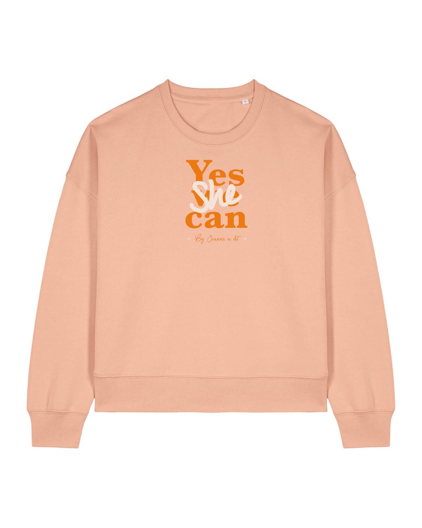Sweat femme BOXY en coton Bio "Yes she can"