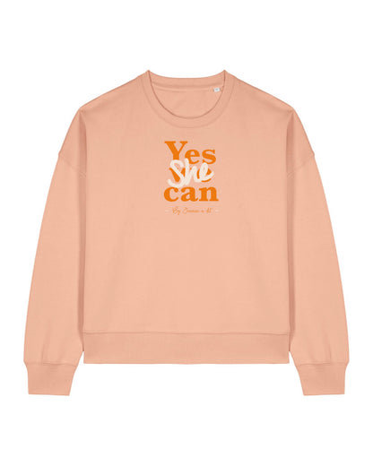 Sweat femme BOXY en coton Bio "Yes she can"