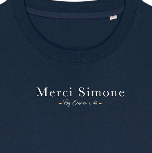 Sweat femme BOXY en coton Bio "merci Simone"
