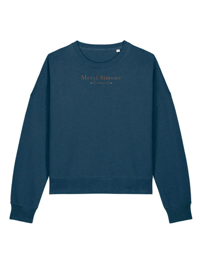 Sudadera cropped de mujer de algodón orgánico "we can do it" leopardo
