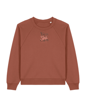 Sweat femme coton Bio "Yes she can" léopard