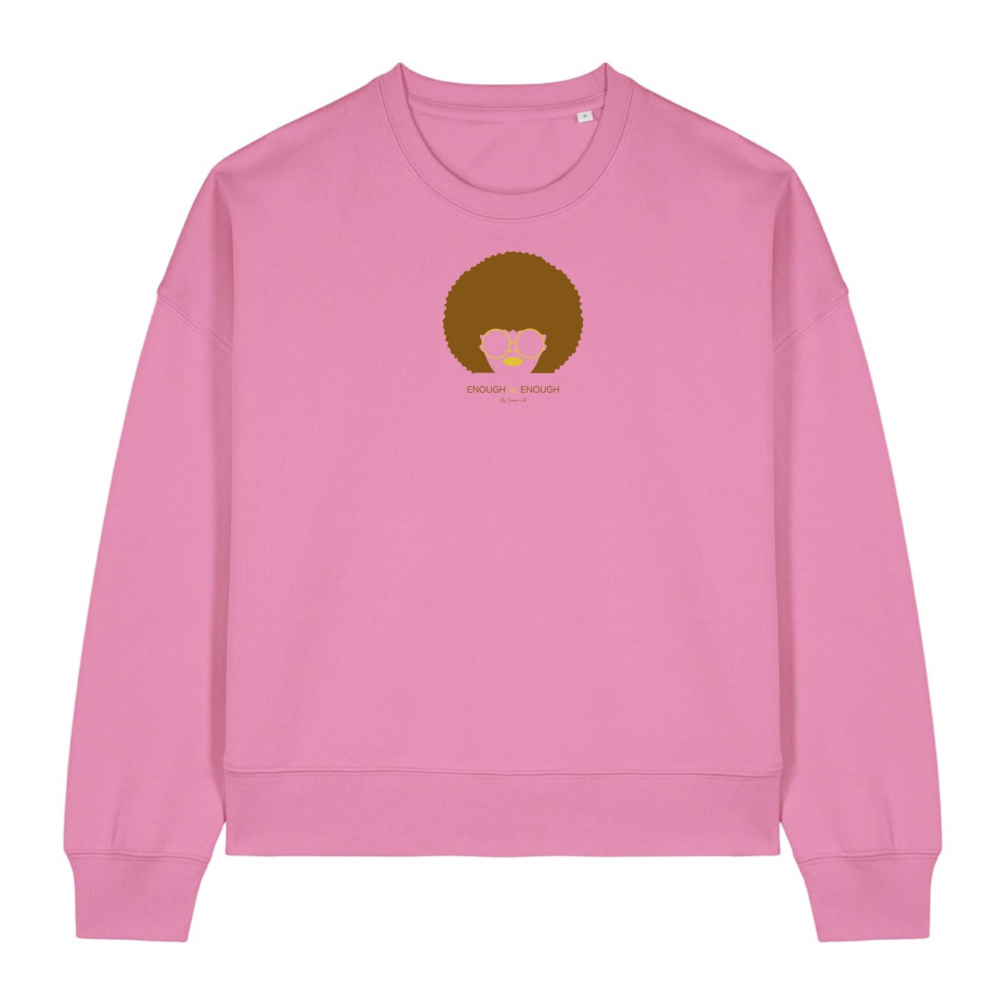 Women's cropped sweatshirt in organic cotton "we can do it" leopard