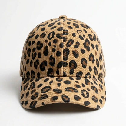 casquette femme en velours léopard