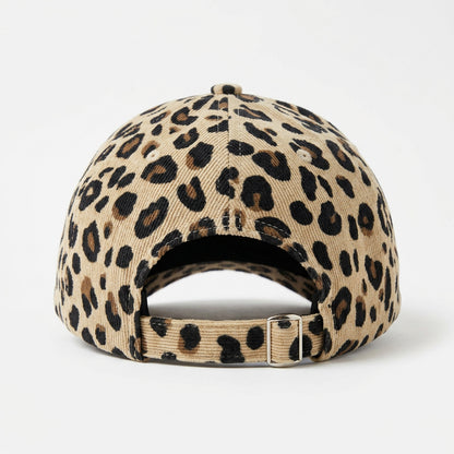 casquette femme en velours léopard