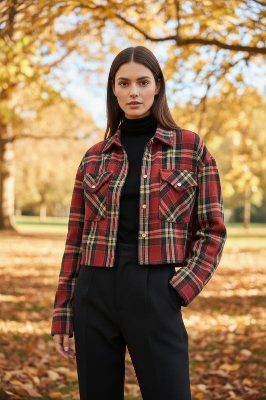 Chemise bûcheron portée - broderie profil doré au poignet
