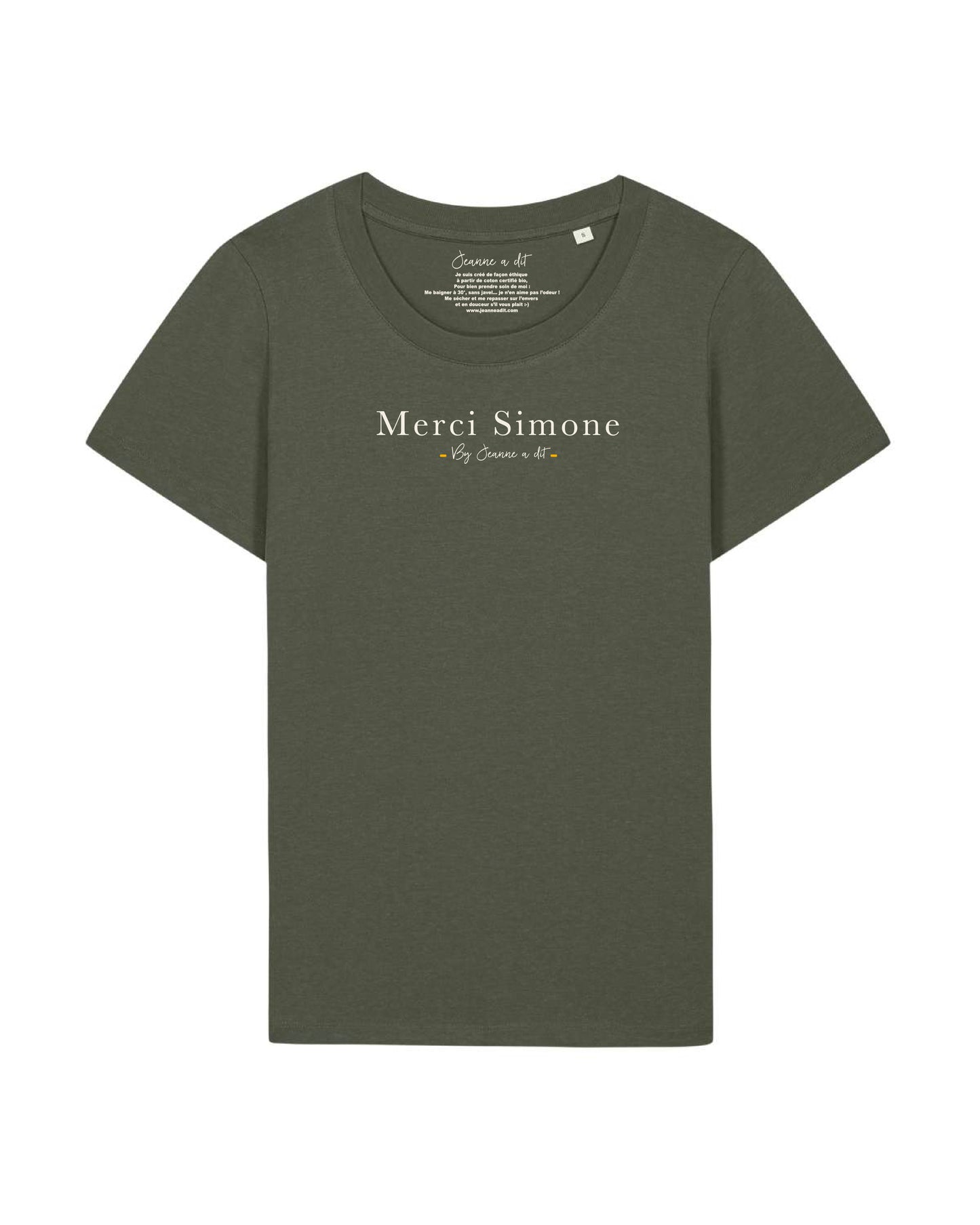 T-shirt femme Classic en coton Bio " merci simone "