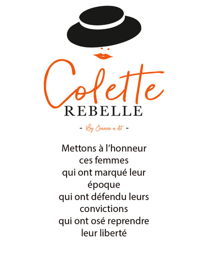 Sweat BOXY femme en coton bio à capuche  "Colette Rebelle"