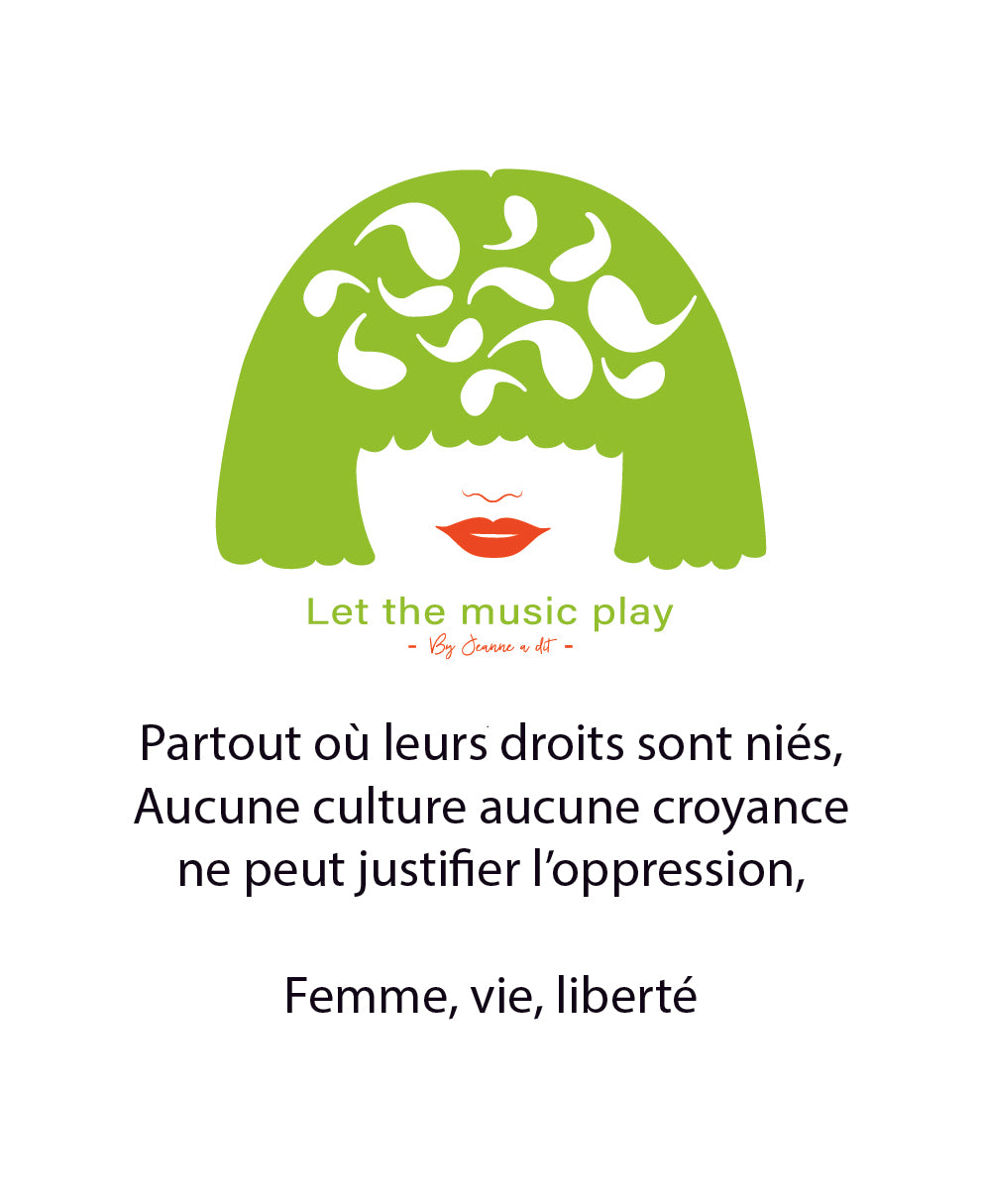 Sweat femme BOXY en coton Bio " let the music play"