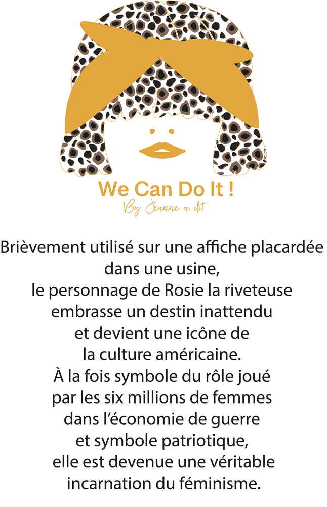 T-shirt femme en lin Made in France "We can do it" léopard