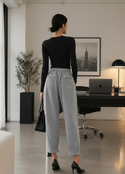 Pantalon jogging a pince en molleton
