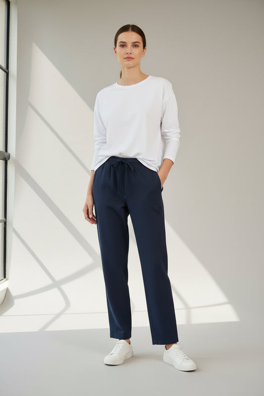 Pantalon droit en molleton