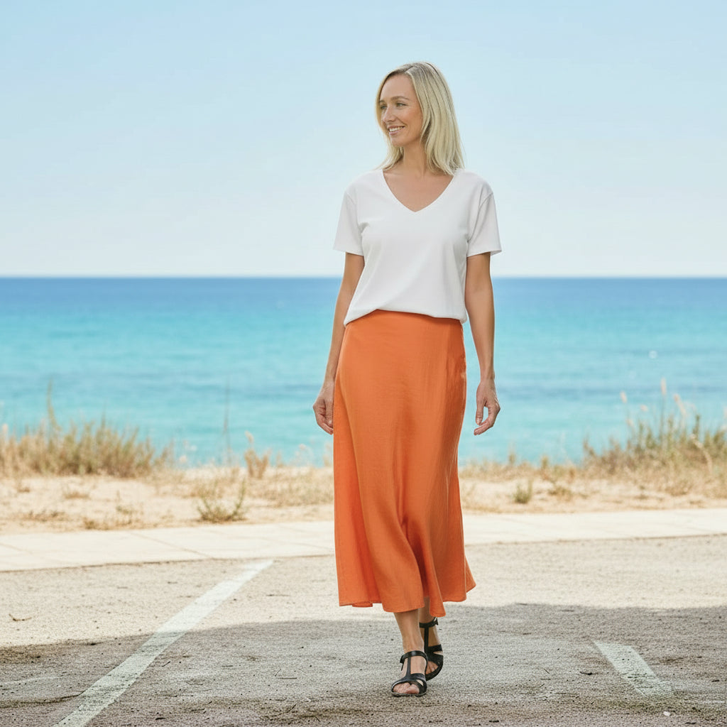 Jupe midi Made in France "Falbala"