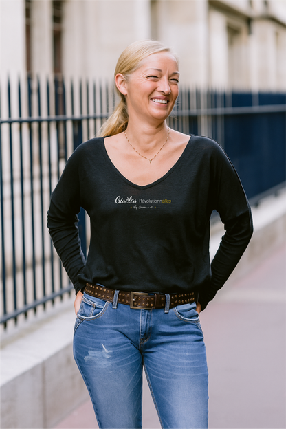 Camiseta de lino de manga larga Made in France "Marie"