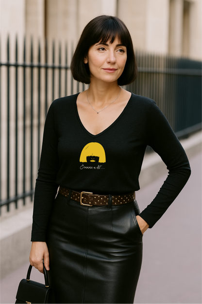 Camiseta de lino de manga larga Made in France "Marie"