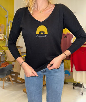 T-shirt en lin manches longues Made in France "Marie"