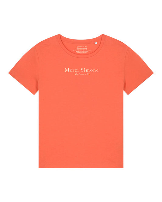 T-shirt femme en coton Bio Rosa " Merci Simone "