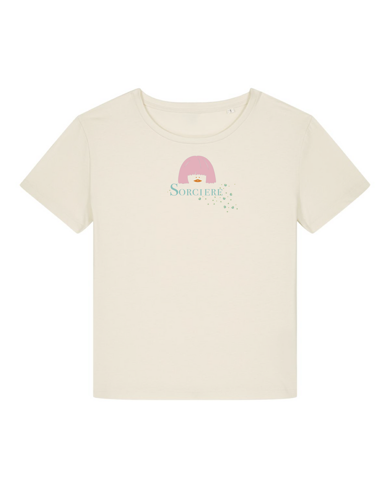 T-shirt femme en coton Bio Rosa " sorcière "