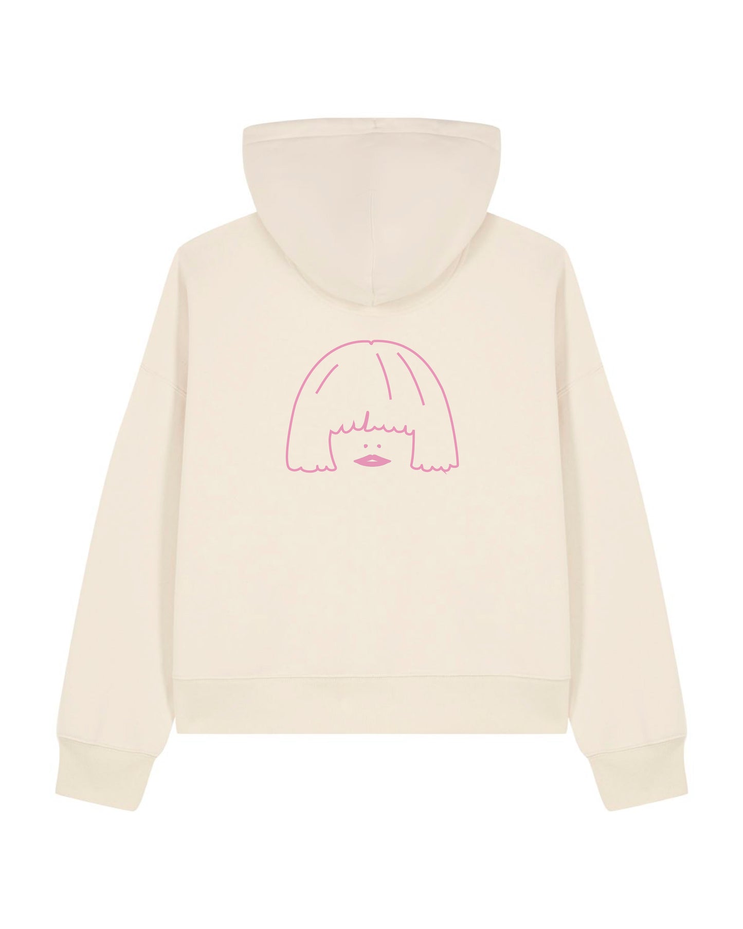 Organic cotton zip jacket with embroidery on the back