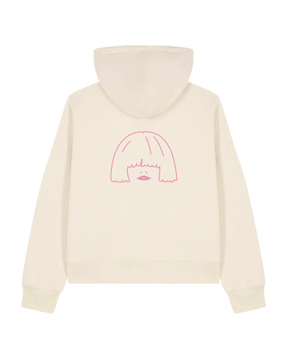 Organic cotton zip jacket with embroidery on the back