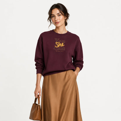 Sudadera cropped de mujer de algodón orgánico "we can do it" leopardo
