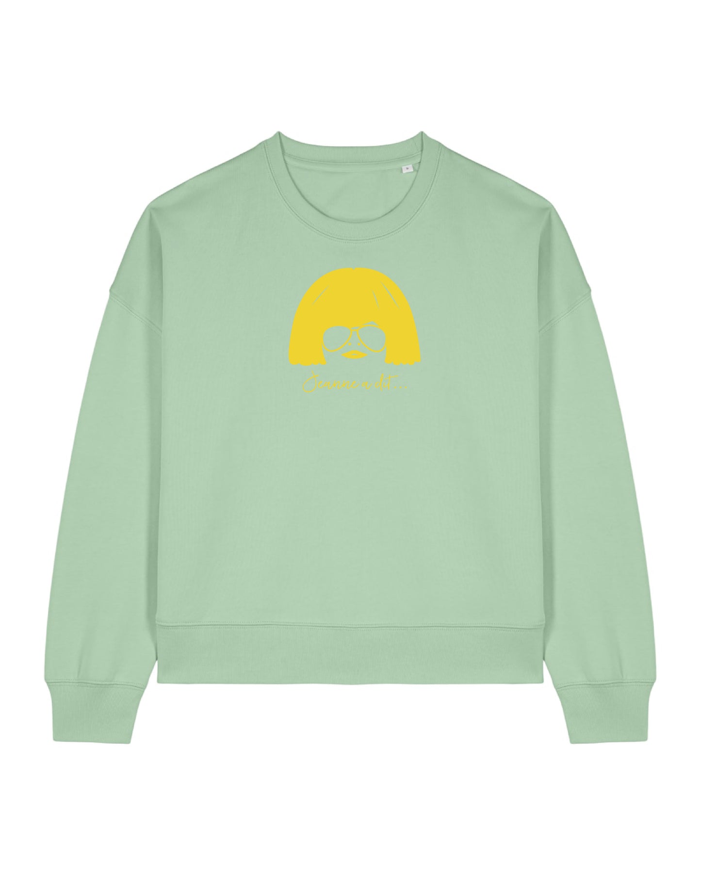 Sudadera cropped de mujer de algodón orgánico "we can do it" leopardo