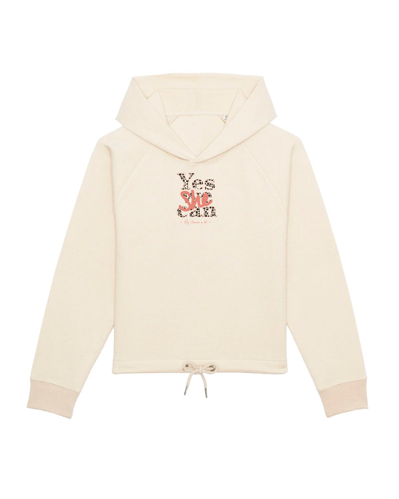 Sweat femme en coton Bio Bobo "Yes she can" léopard