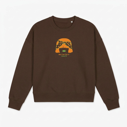 Sweat non porté marron avec bouche verte