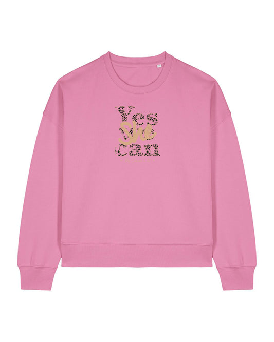 Sweat femme BOXY en coton Bio "Yes she can"
