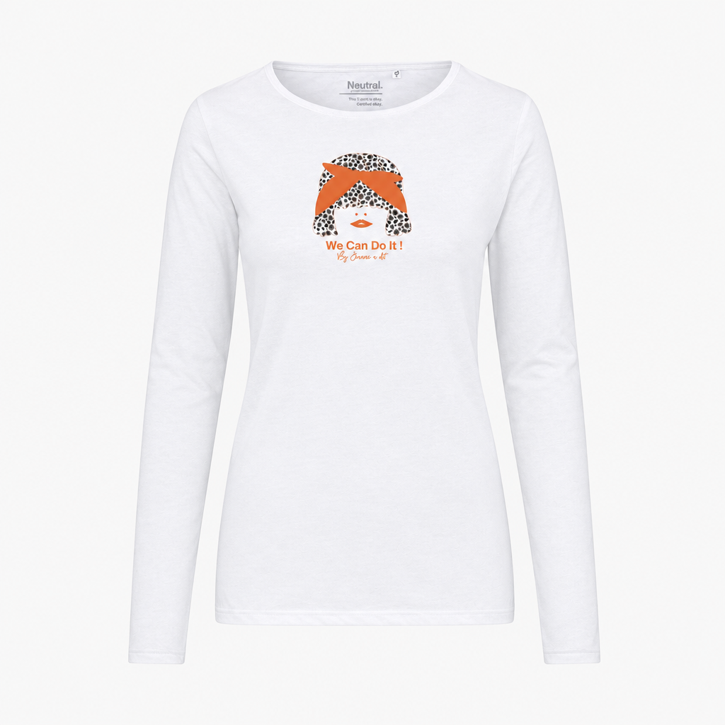 T-shirt blanc avec le visuel We Can Do It en 10x10 cm