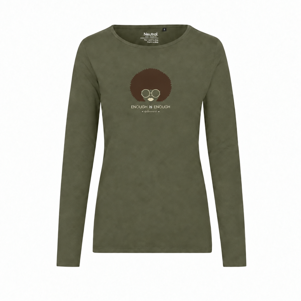 T-shirt kaki avec cheveux afro marron