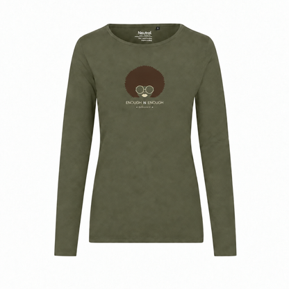 T-shirt kaki avec cheveux afro marron