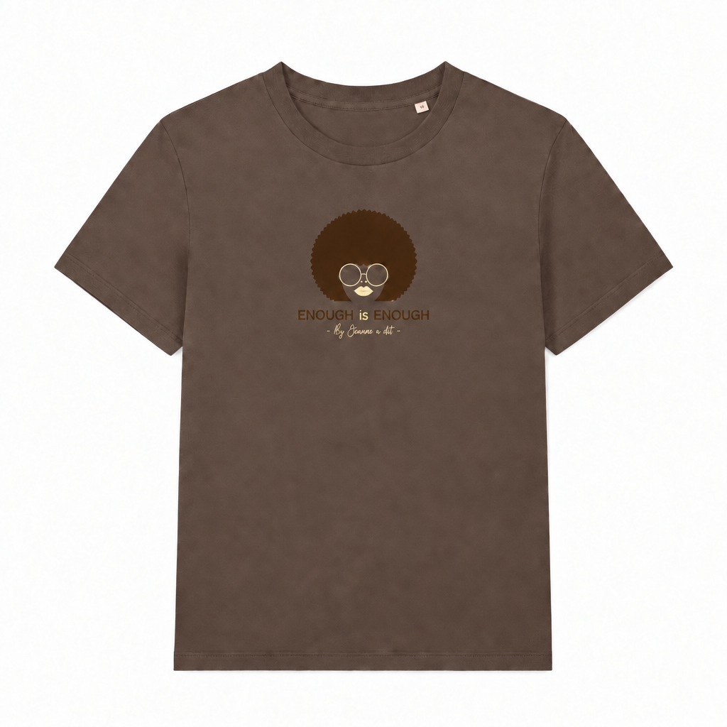 T-shirt moka à plat, signature « By Jeanne a dit »