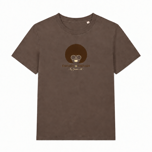 T-shirt moka à plat, signature « By Jeanne a dit »