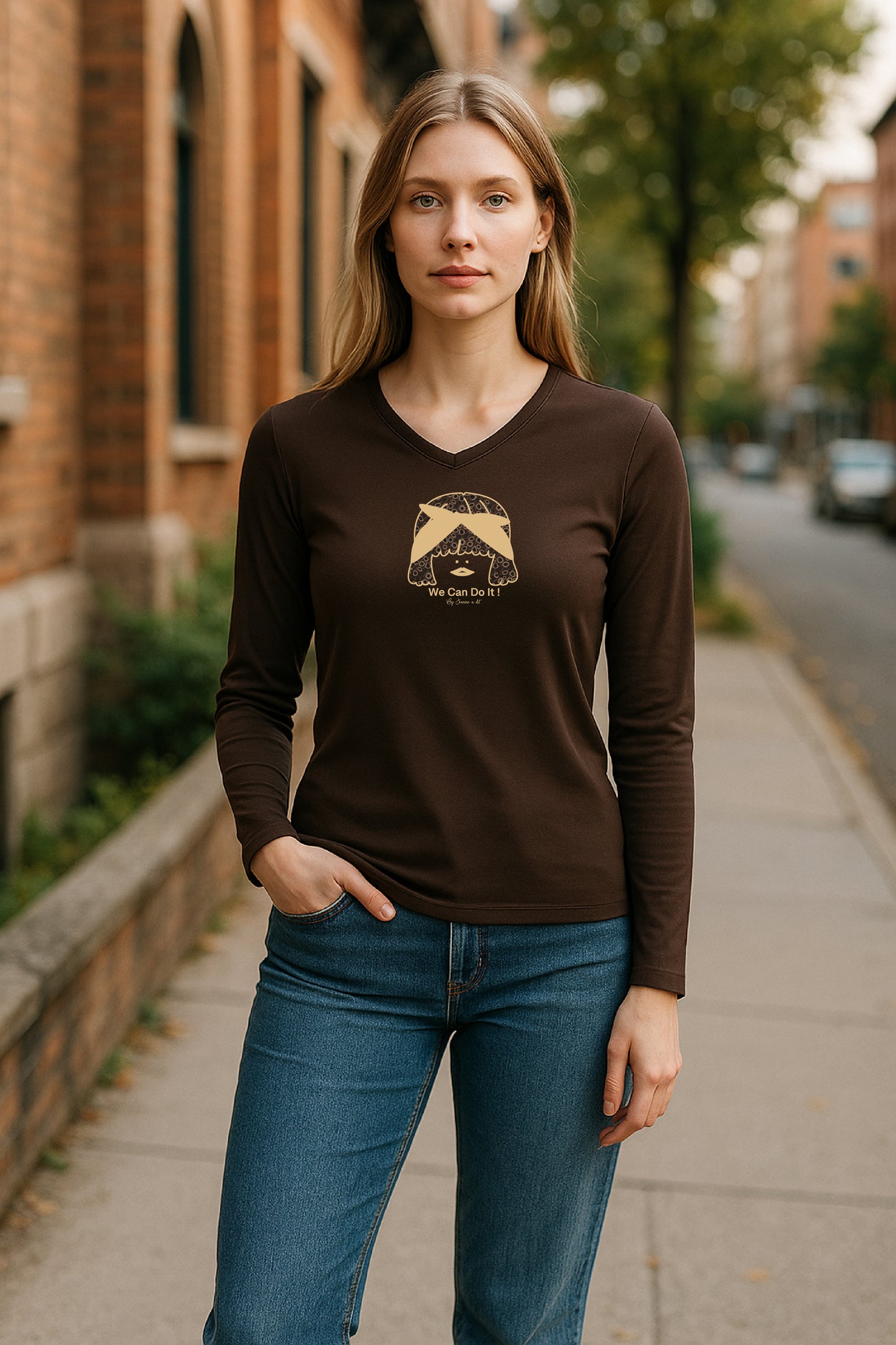 Camiseta de mujer "Iconic" de manga larga de algodón orgánico