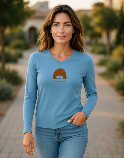 "Iconic" organic cotton long-sleeved women's t-shirt