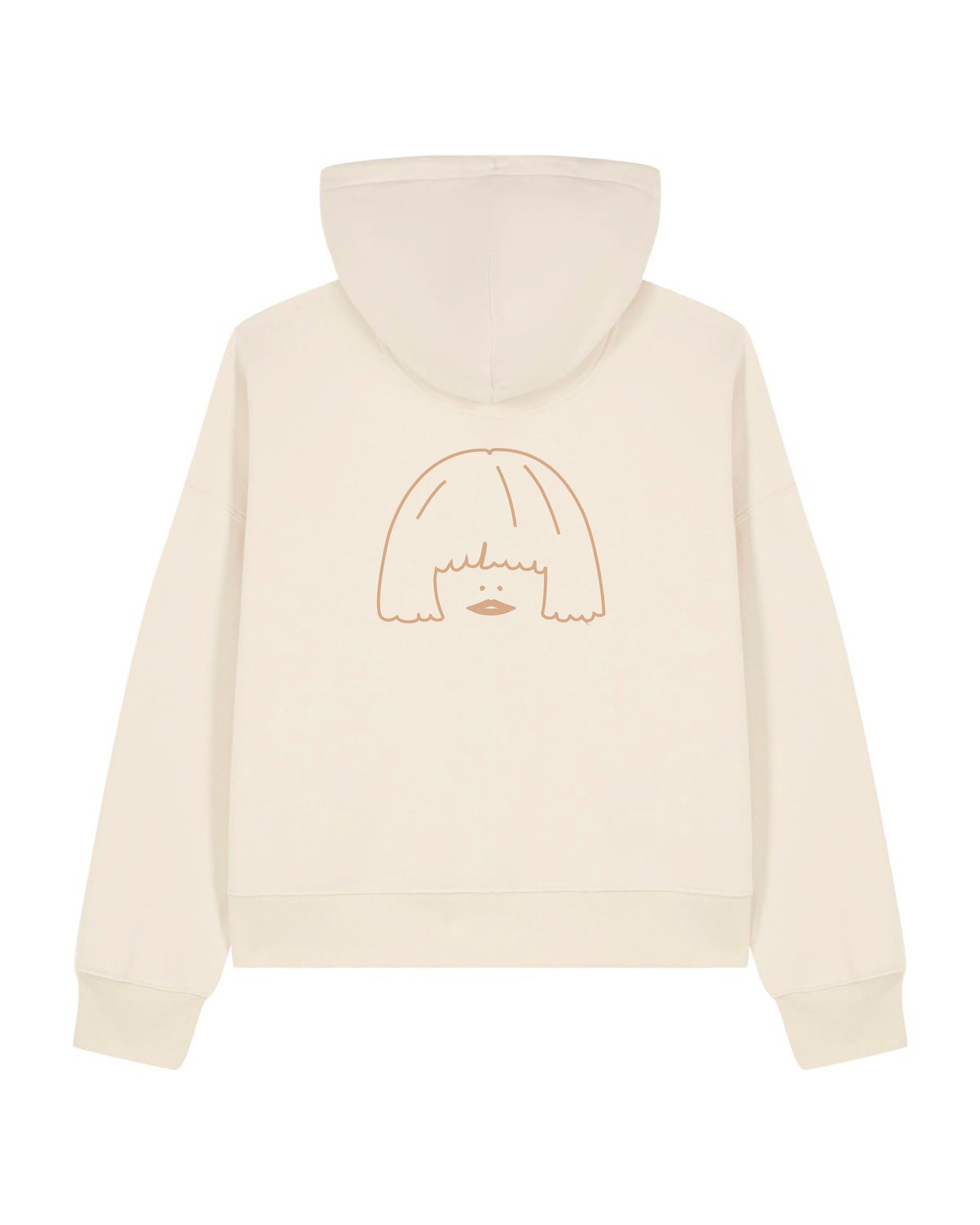 Organic cotton zip jacket with embroidery on the back