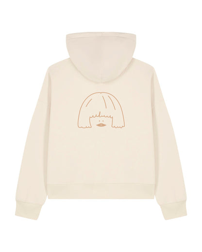 Organic cotton zip jacket with embroidery on the back