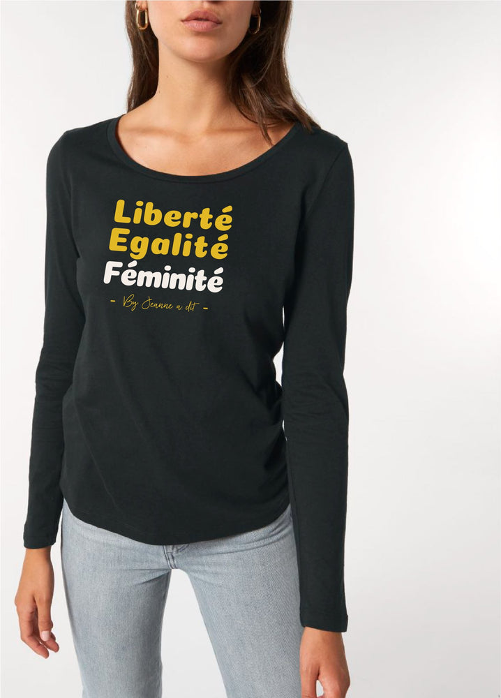 Tee-shirt à manches longues " Liberté Égalité Féminité " en coton Bio 🌱