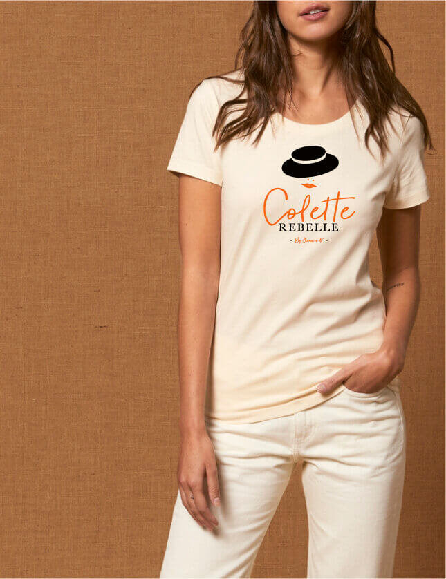 Tee-shirt " Colette la rebelle " en coton Bio 🌱